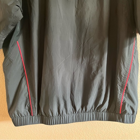 FootJoy Dryjoys Tour Collection Size Large 1/2 Zip Black Red Windbreaker Jacket - Picture 9 of 10